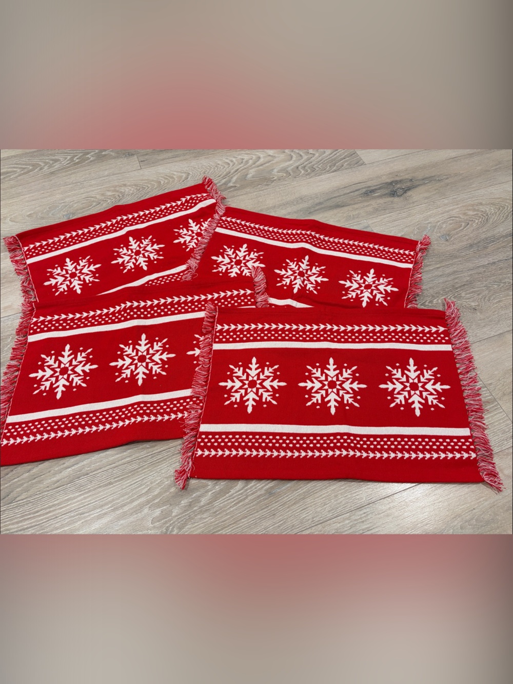 DII® Nordic Snowflake Stripe Jacquard Placemats, 4ct.